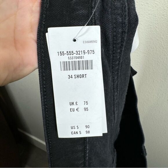 NWT Abercrombie & Fitch The 90s Relaxed Jeans High Rise Black Size 34 18 Short - Picture 7 of 10